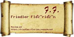Friedler Flórián névjegykártya